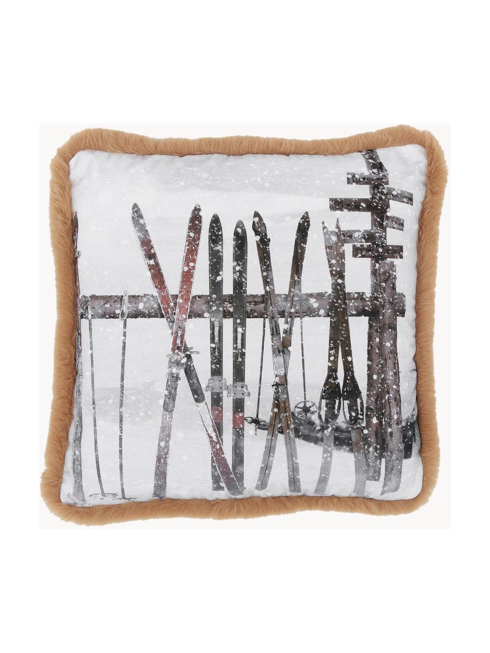 Poszewka na poduszkę Whistler, Brązowy, beżowy, biały, S 50 x D 50 cm