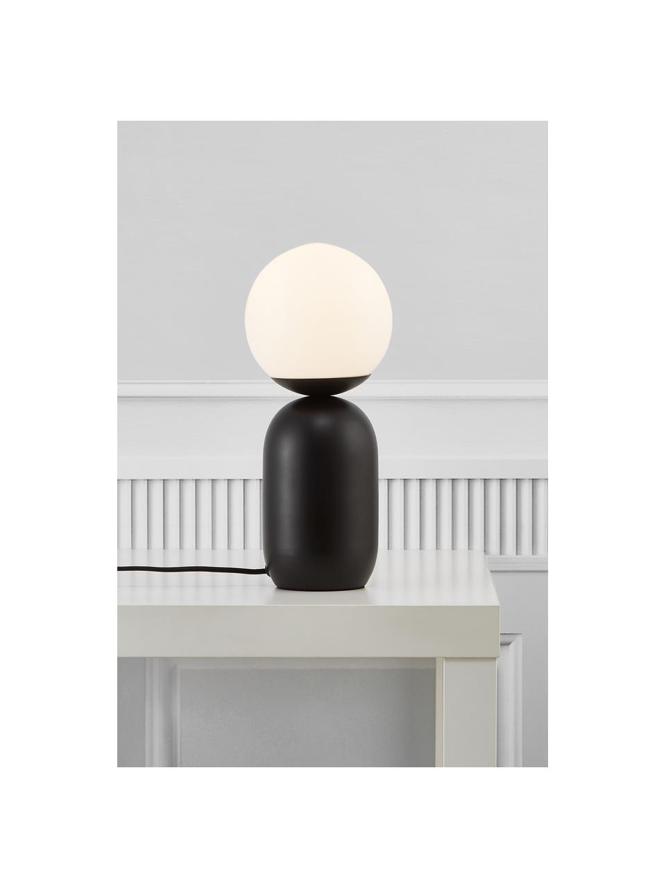 Lampada da tavolo piccola Notti, Paralume: vetro, Bianco, nero, Ø 15 x Alt. 35 cm