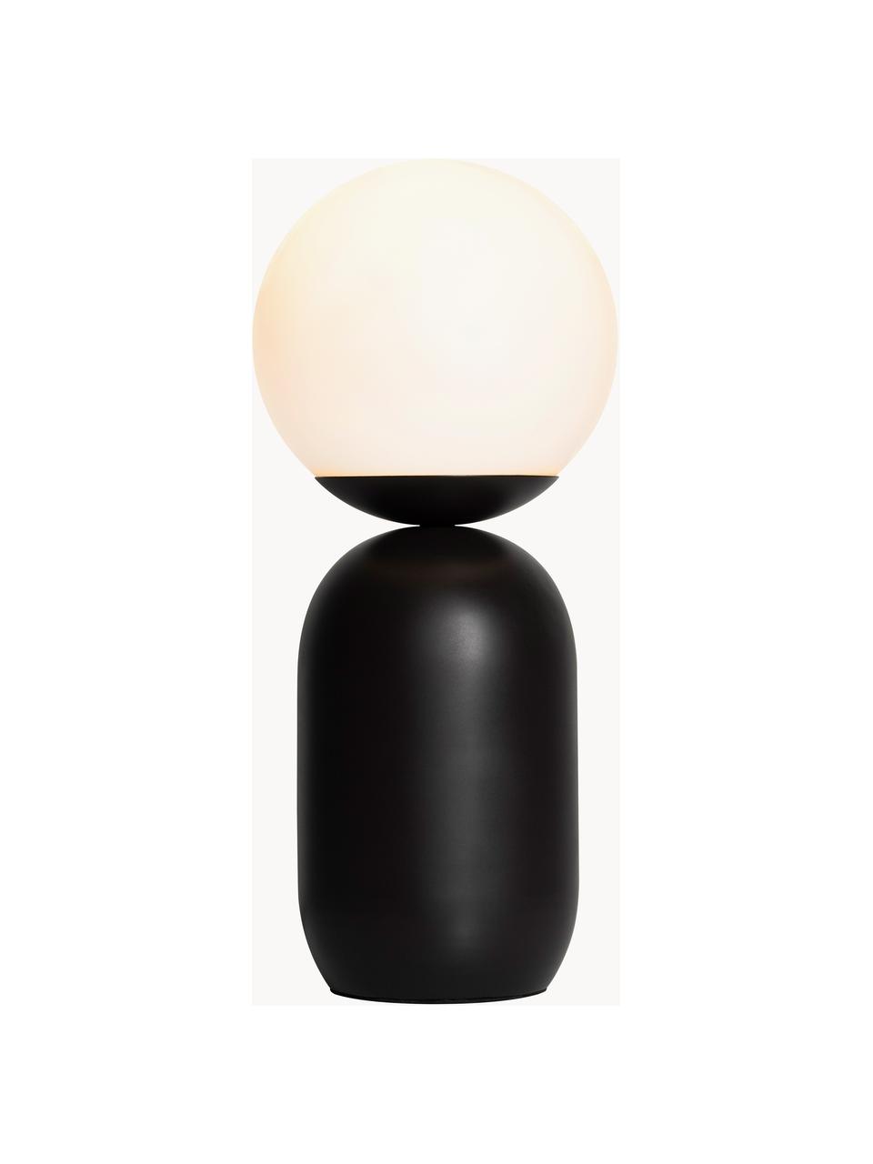 Petite lampe à poser Notti, Blanc, noir, Ø 15 x haut. 35 cm