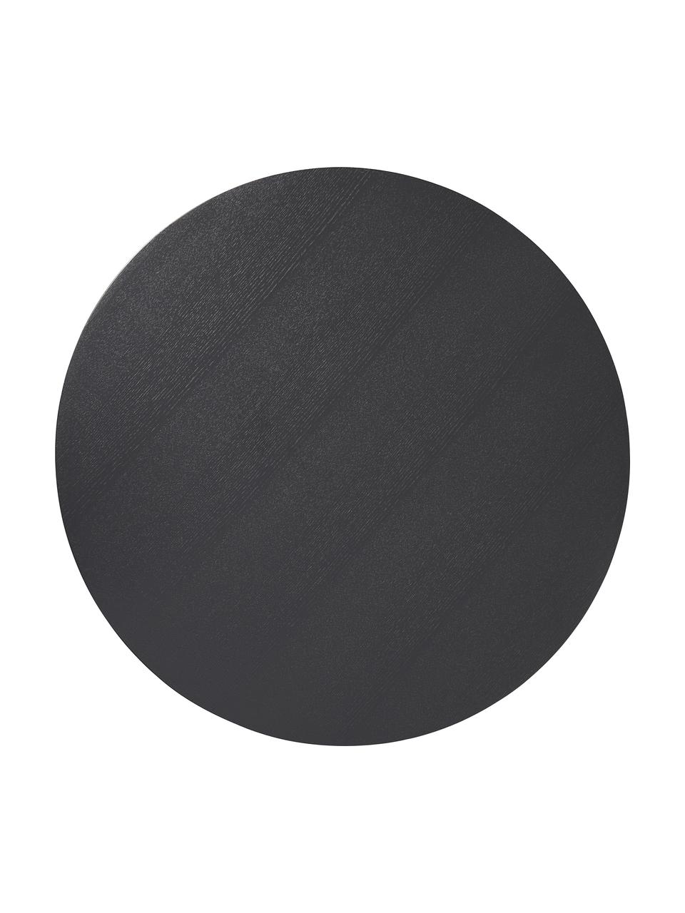 Table basse ronde en bois Dan, MDF (panneau en fibres de bois à densité moyenne) avec placage en frêne, Noir, Ø 80 x haut. 30 cm