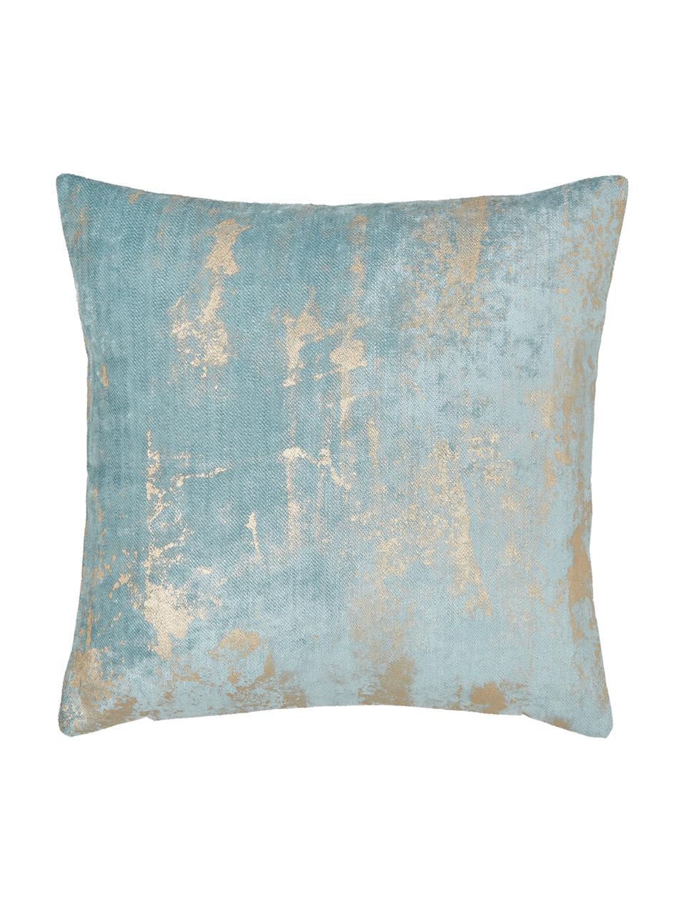 Housse de coussin en velours vintage Shiny, Turquoise clair