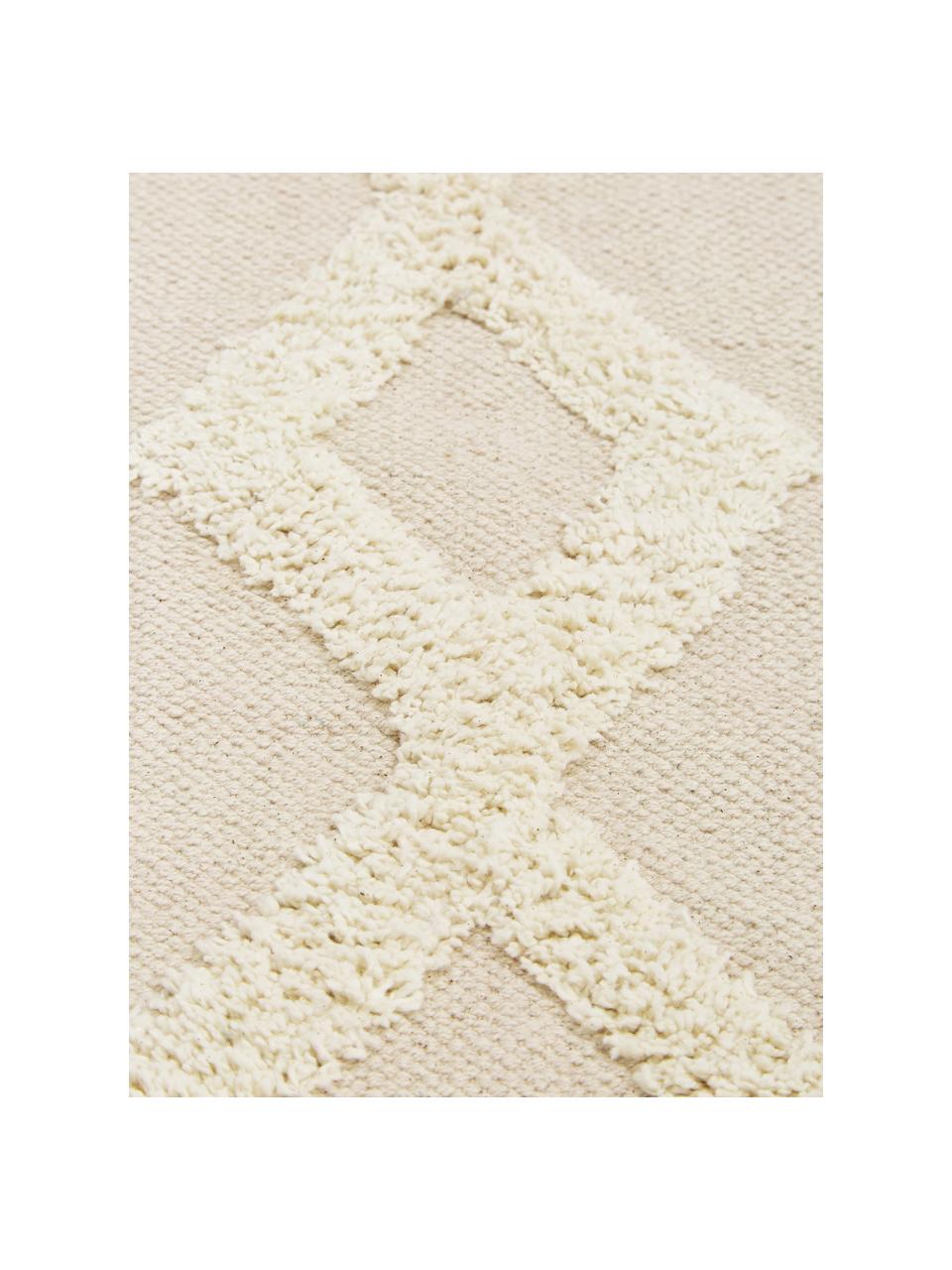 Tapis graphique blanc cassé Canvas, Blanc cassé