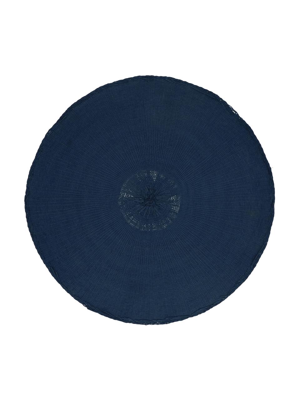 Manteles individuales redondos Kolori, 2 uds., Fibras de papel, Azul, Ø 38 cm