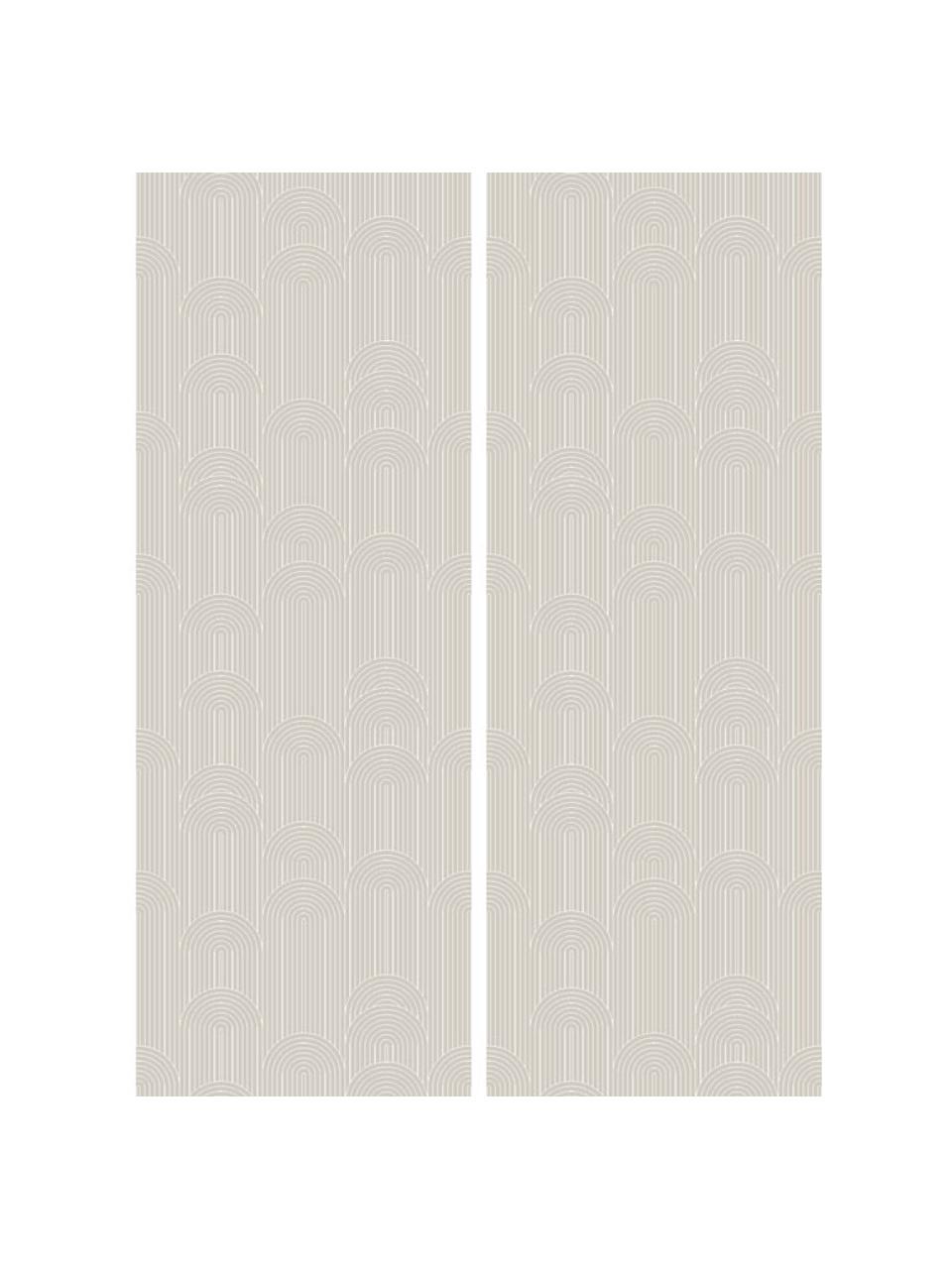 Carta da parati beige Lines, Tessuto non tessuto, Beige, Larg. 100 x Alt. 280 cm