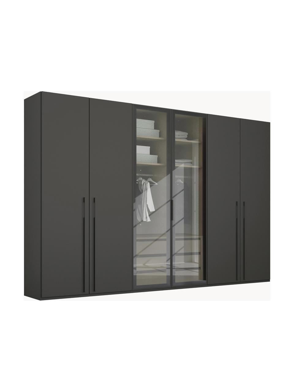 Drehtürenschrank Skat Shine mit beleuchteten Glastüren, Griffe: Metall, beschichtet, Anthrazit, B 301 x H 235 cm