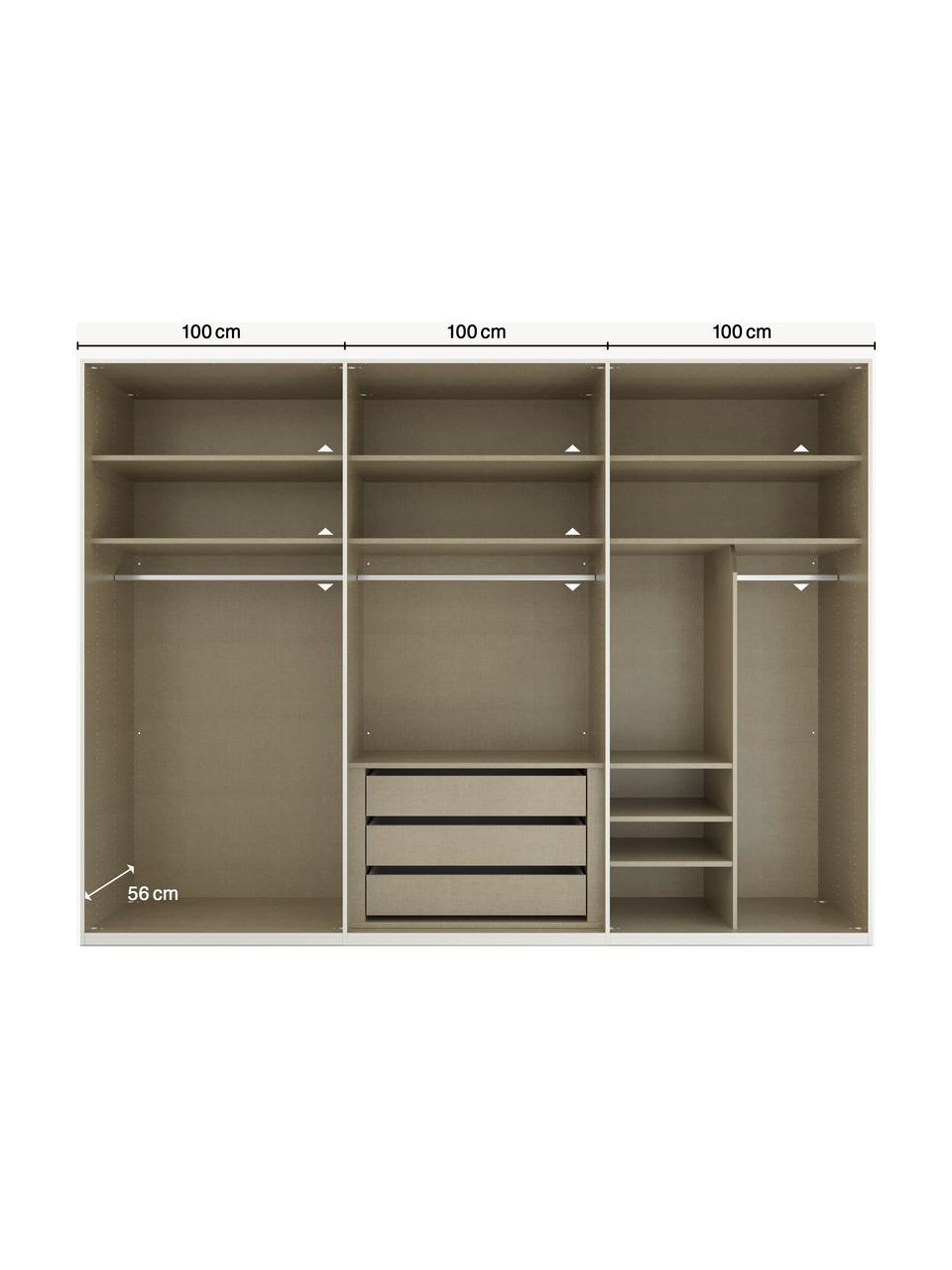 Drehtürenschrank Skat Shine mit beleuchteten Glastüren, Griffe: Metall, beschichtet, Anthrazit, B 301 x H 235 cm