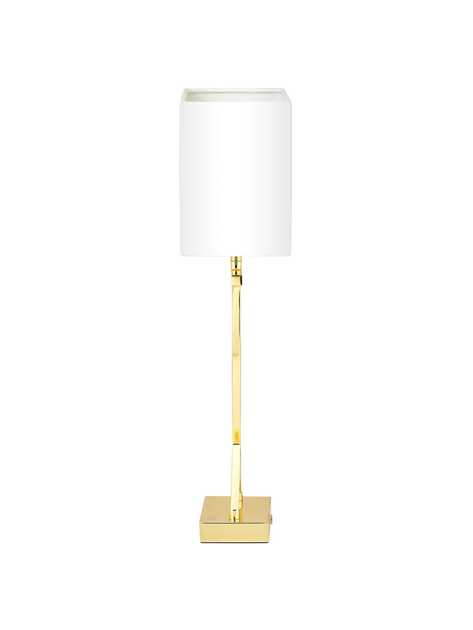 Grande lampe à poser classique Vanessa, Blanc, couleur dorée, larg. 27 x haut. 52 cm