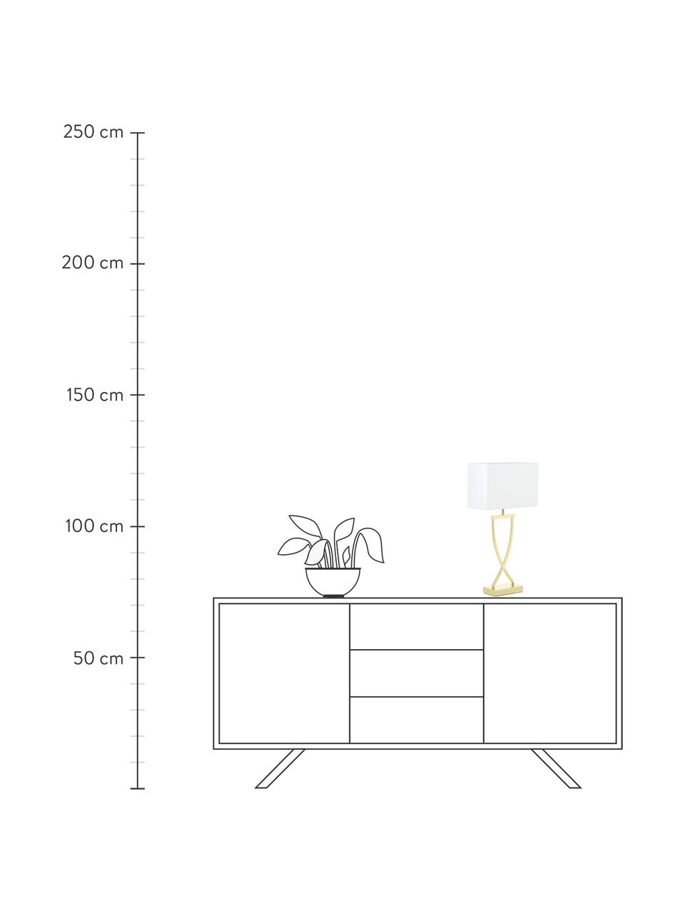 Lampa stołowa Vanessa, Biały, odcienie złotego, S 27 x W 52 cm
