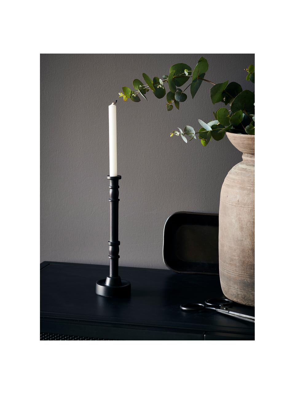 Candelabro de metal Jersey, Metal recubierto, Marrón oscuro, Ø 6 x Al 28 cm