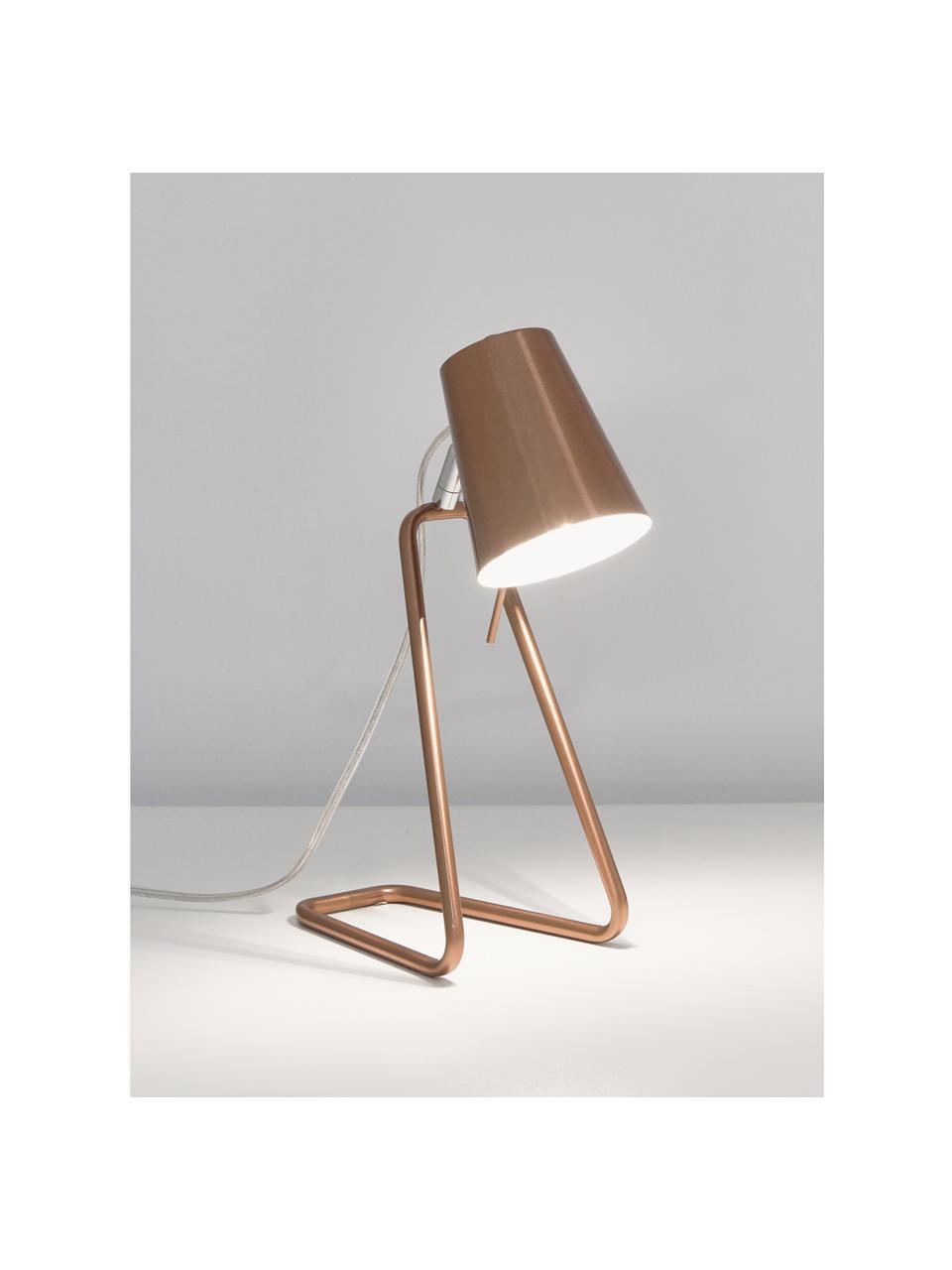 Bureaulamp Zet, Lampenkap: gelakt metaal, Lampvoet: gelakt metaal, Koperkleurig, B 16 x H 35 cm