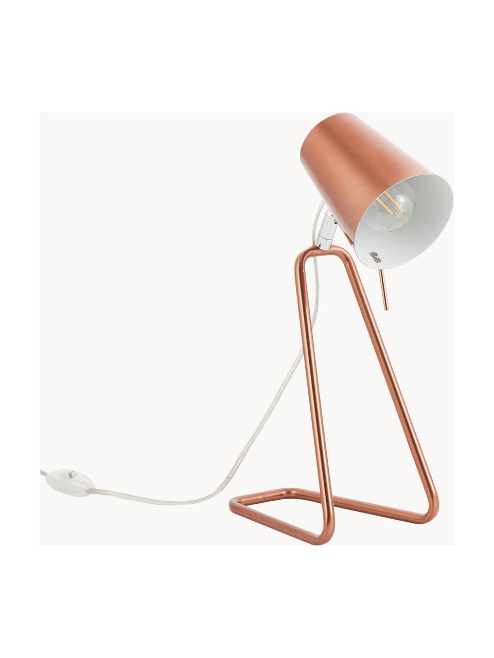 Bureaulamp Zet, Lampenkap: gelakt metaal, Lampvoet: gelakt metaal, Koperkleurig, B 16 x H 35 cm