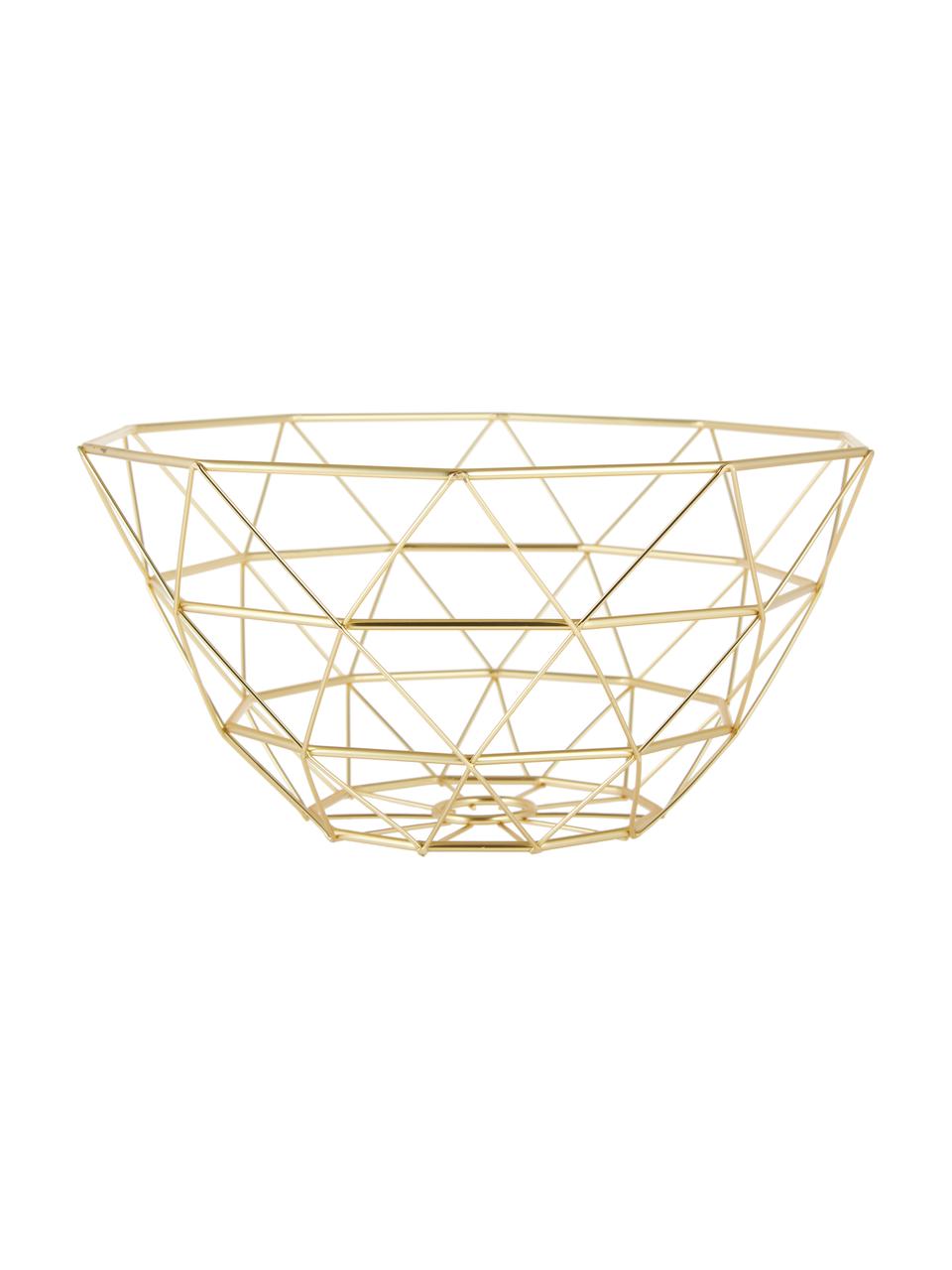 Cesto Diamond Cut, Metallo, Dorato, Ø 30 x Alt. 15 cm