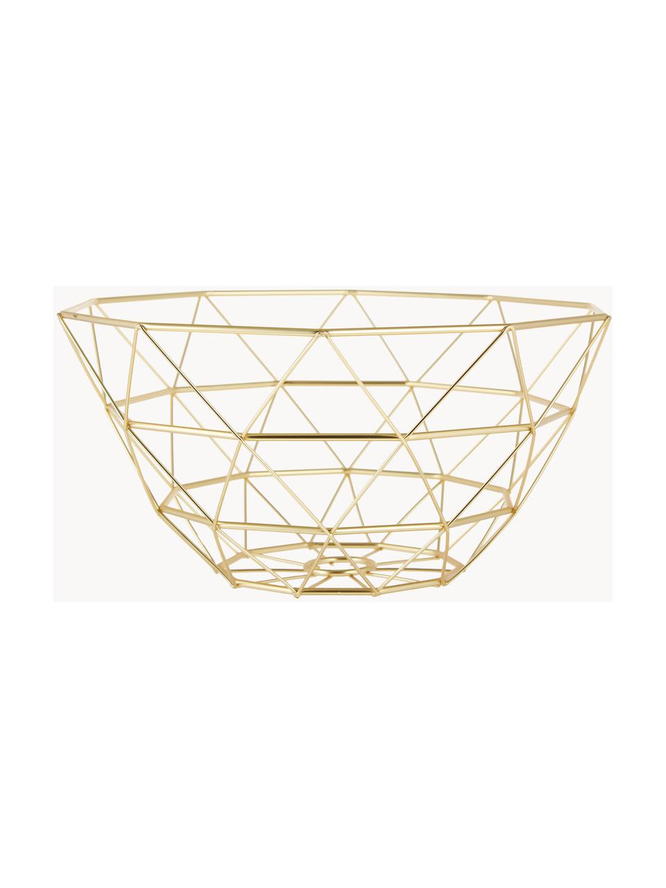 Corbeille de rangement Diamond Cut, Métal, Couleur dorée, Ø 30 x haut. 15 cm