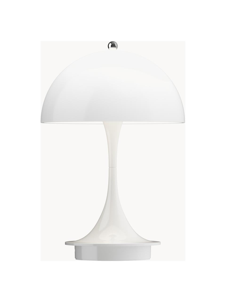 Mobilna lampa stołowa LED z funkcją przyciemniania Panthella, W 24 cm, Tworzywo sztuczne, Białe tworzywo sztuczne, Ø 16 x W 24 cm