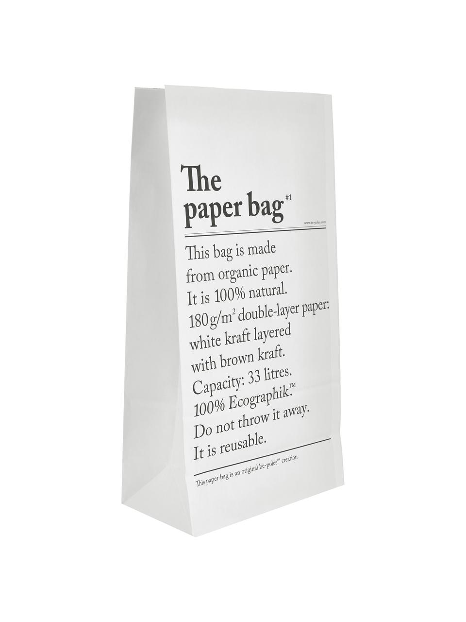 Aufbewahrungstüte Le sac en papier, 33l, Recyceltes Papier, Weiß, B 32 x H 60 cm