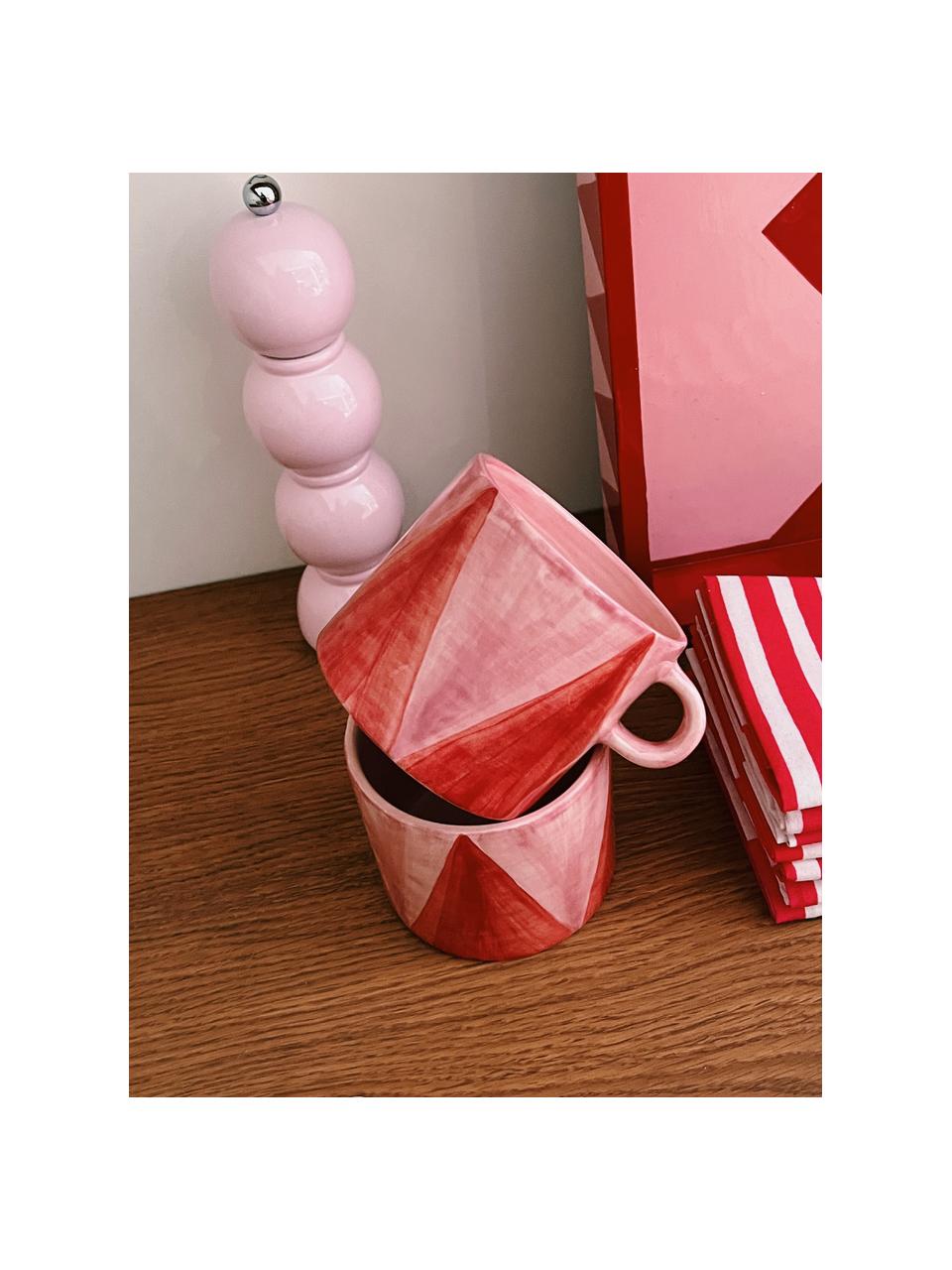 Vánoční hrnek Diamond Candy, Keramika, Světle růžová, červená, Ø 10 cm, V 9 cm, 500 ml