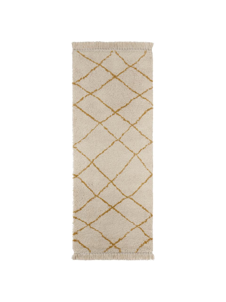 Tapis de couloir crème Primrose, Crème, jaune or, larg. 80 x long. 200 cm