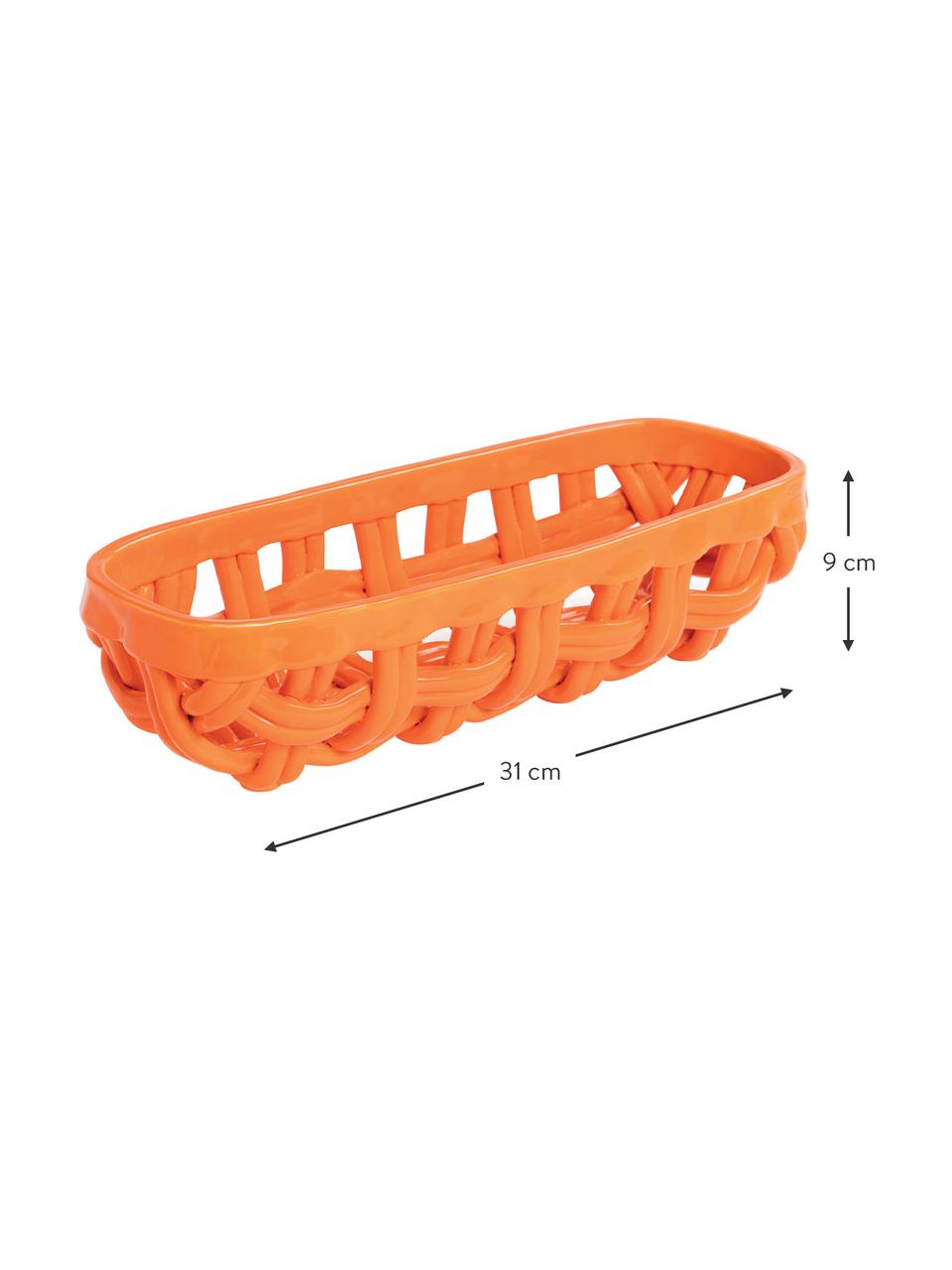 Aufbewahrungskorb Baguette aus Steingut, Steingut, Orange, 31 x 9 cm