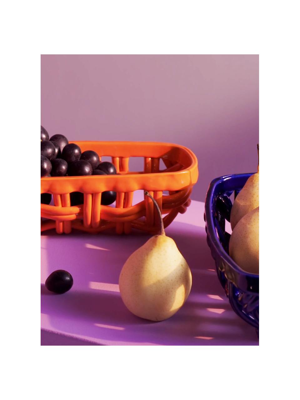 Cestino portaoggetti in gres Baguette, Gres, Arancione, Larg. 31 x Alt. 9 cm