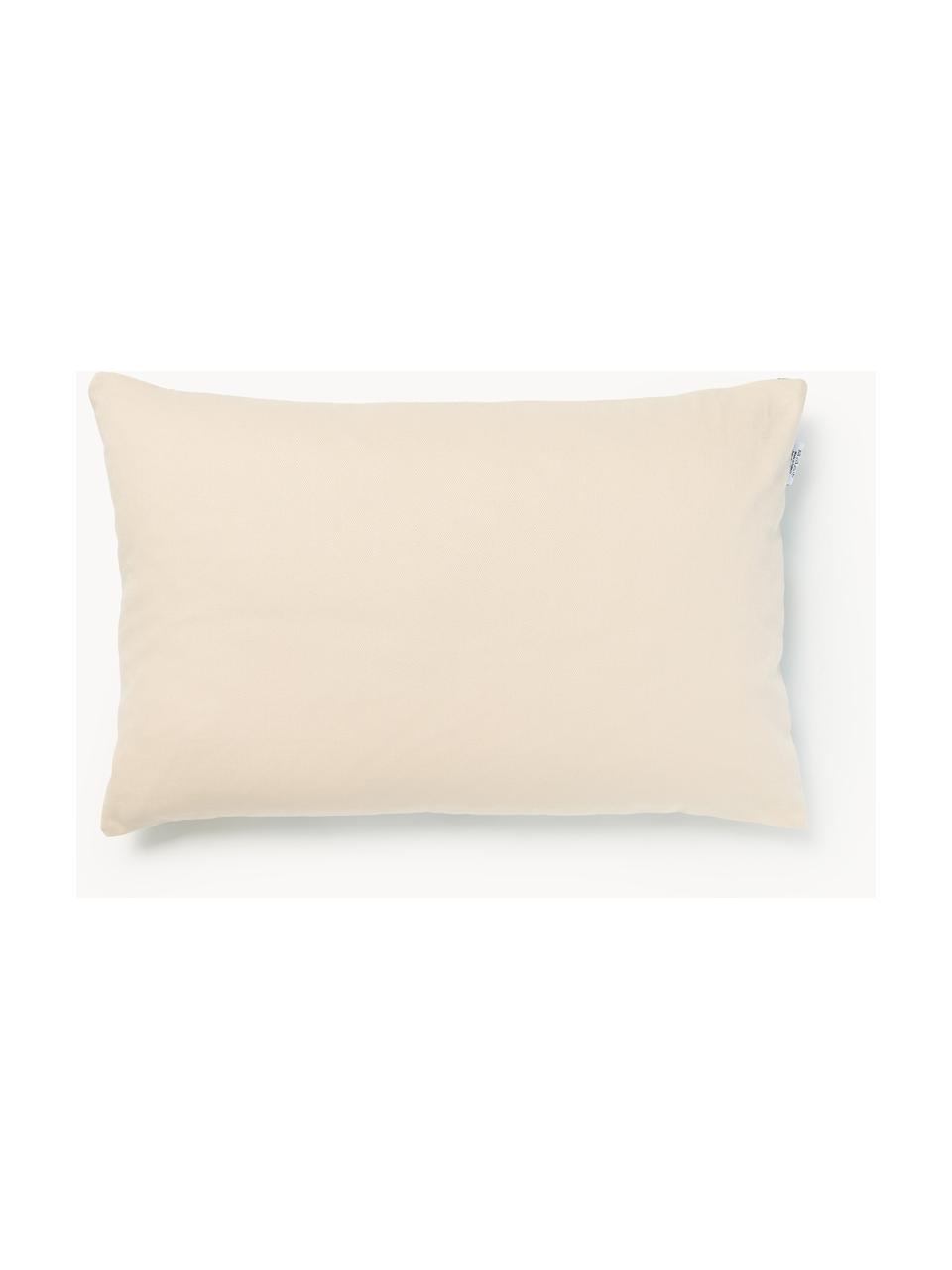 Housse de coussin 40x60 en soie avec motif abstrait Silky, Vert, bleu foncé, blanc cassé, larg. 40 x long. 60 cm