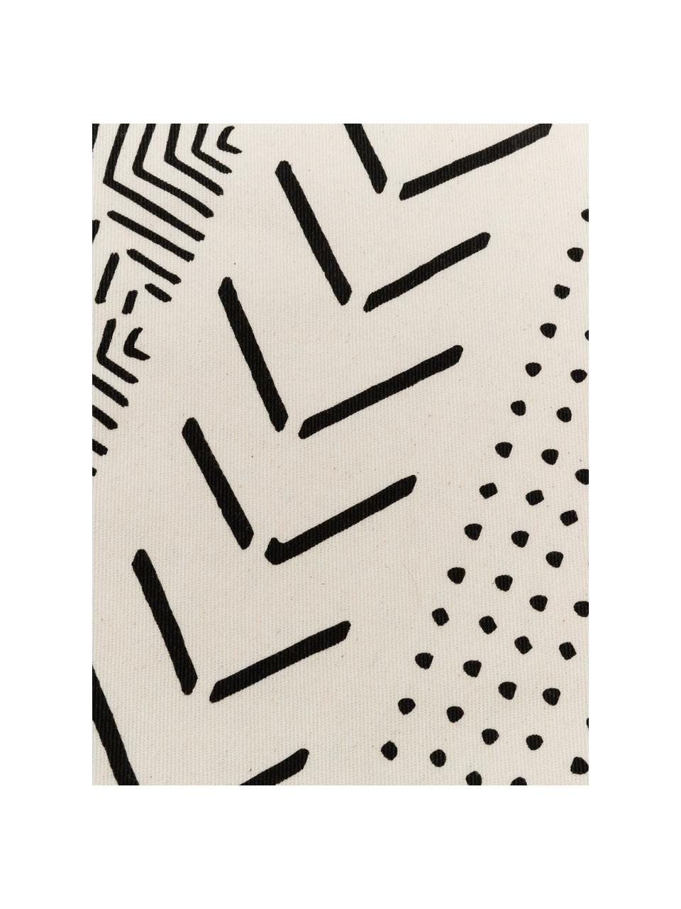 Kussenhoes Hekli met grafisch patroon, Weeftechniek: panama, Beige, zwart, 40 x 40 cm