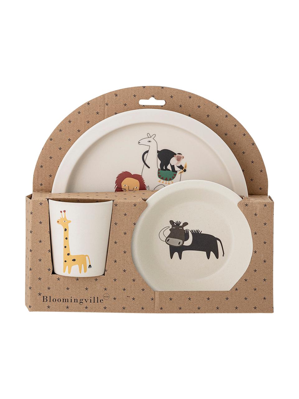 Ensemble de petit déjeuner pour enfant Safari, 3 élém., Multicolore