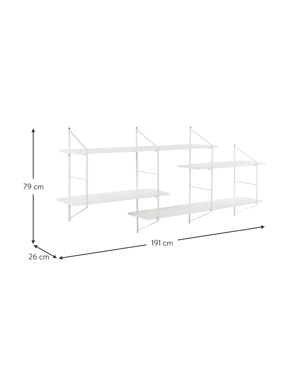 Grote wandrek Belfast met metalen frame, Frame: gepoedercoat metaal, Wit, 191 x 79 cm