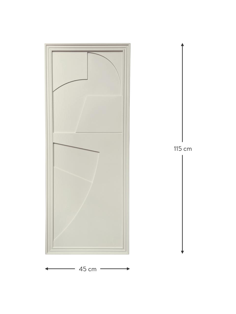 Ręcznie wykonana dekoracja ścienna Verto, Kremowobiały, S 45 x W 115 cm