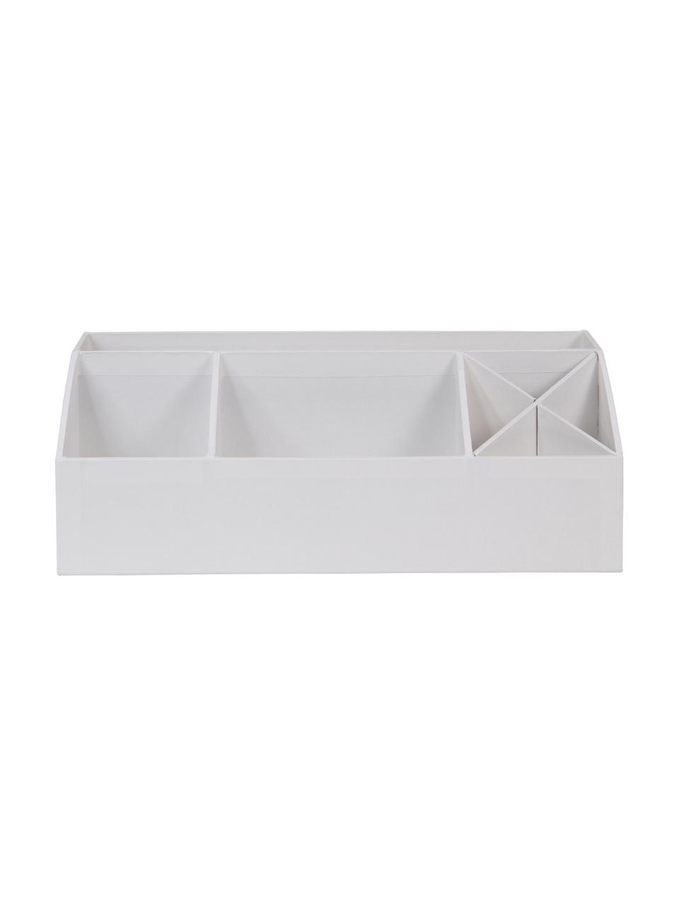 Boîte à fournitures Elisa, Carton laminé rigide, Blanc, larg. 33 x haut. 13 cm