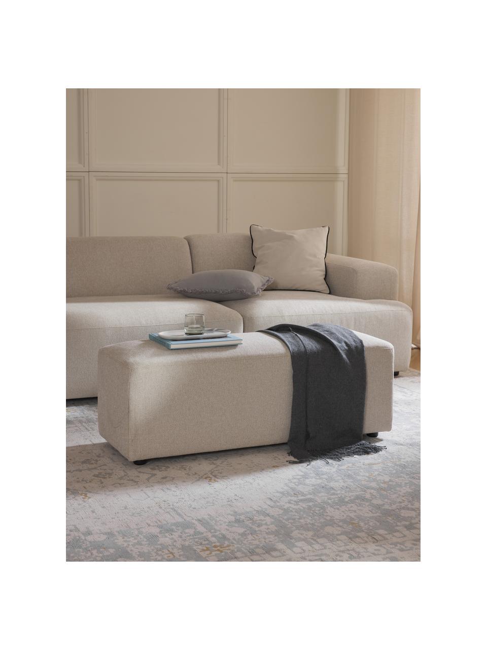 XL-Hocker Melva, B 116 x T 42 cm, Bezug: 100 % Polyester Der strap, Gestell: Massives Kiefern- und Fic, Webstoff Hellbeige, B 116 x T 42 cm