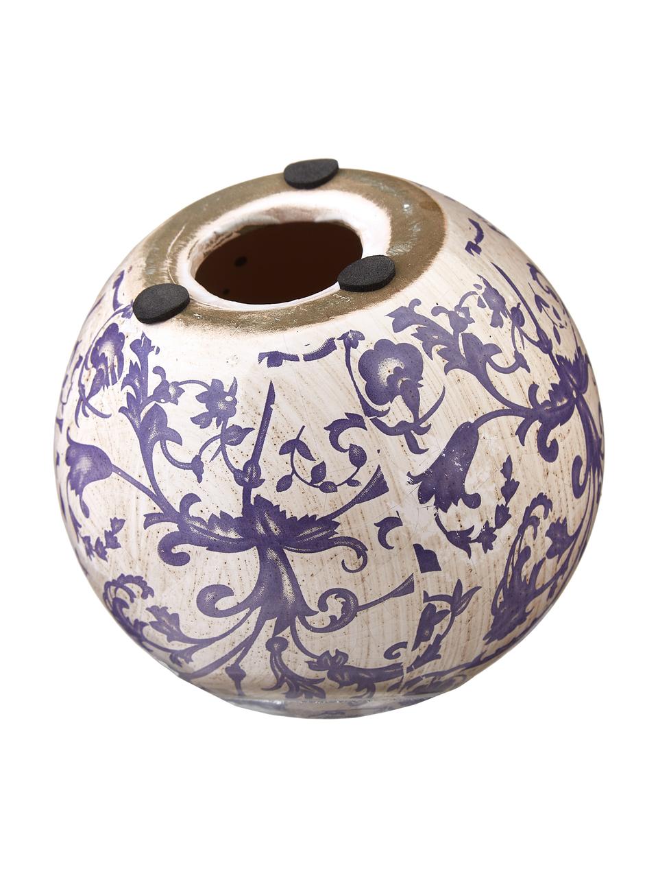 Oggetto decorativo in ceramica Cerino, Ceramica, Viola, bianco, Ø 18 x Alt. 17 cm
