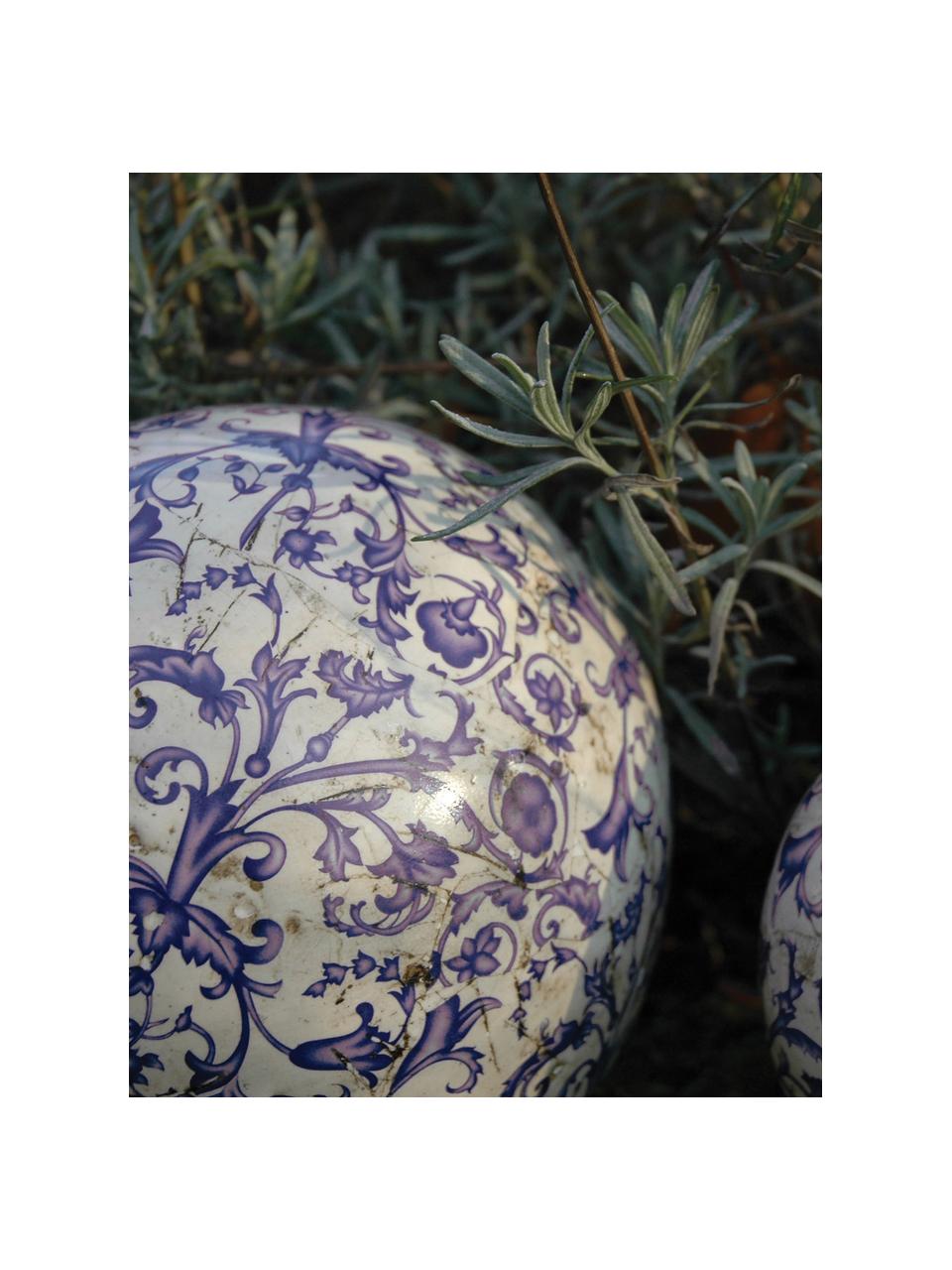 Boule décorative en céramique Cerino, Céramique, Lilas, blanc, Ø 18 x haut. 17 cm