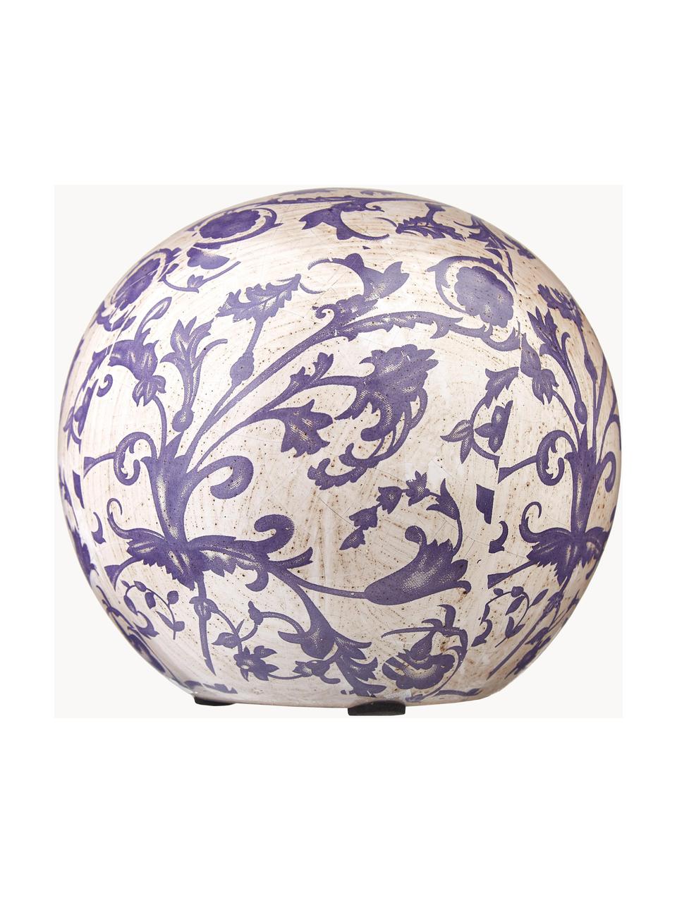 Boule décorative en céramique Cerino, Céramique, Lilas, blanc, Ø 18 x haut. 17 cm