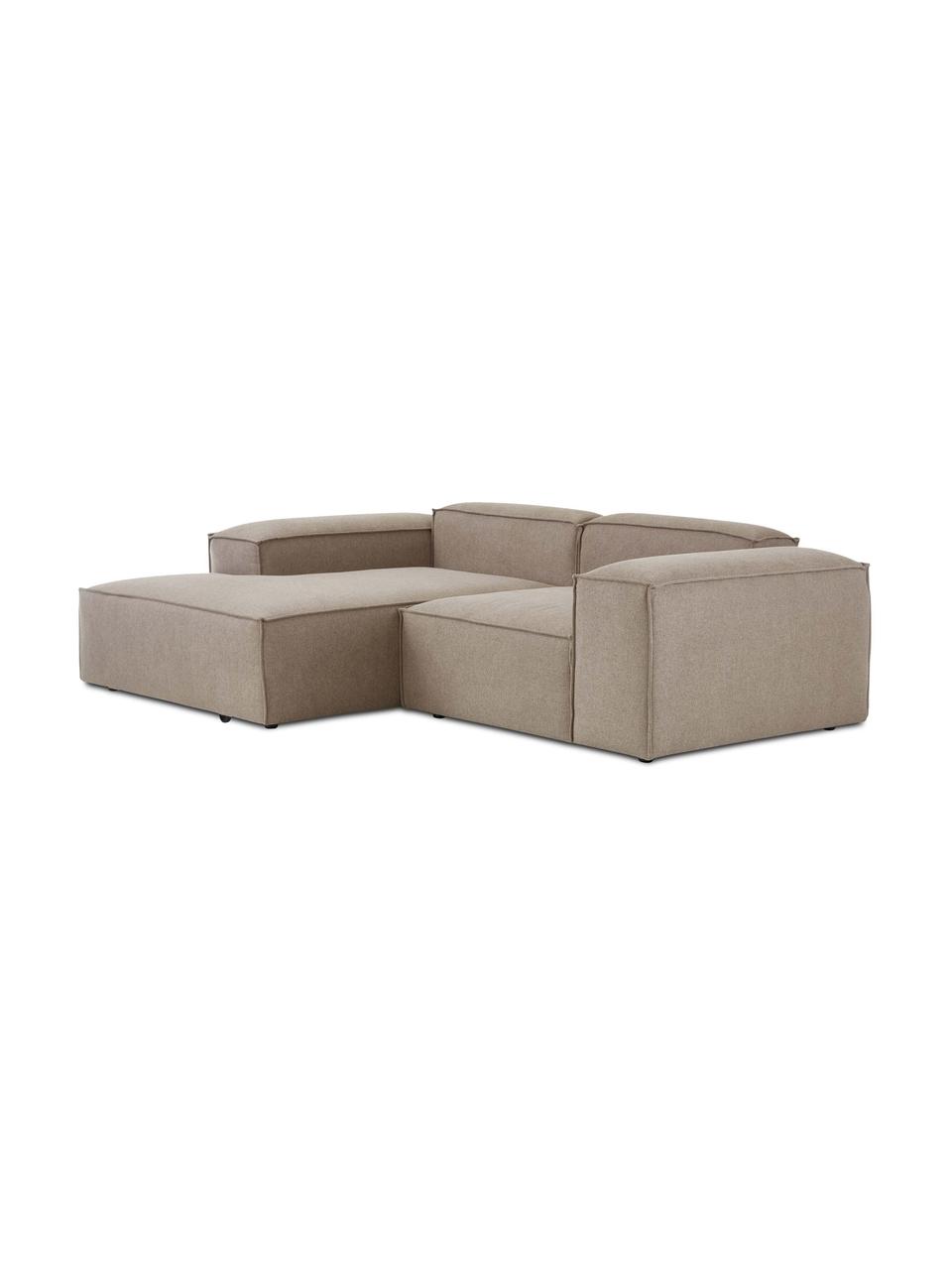 Modulares Ecksofa Dylan in Braun, Bezug: 100% Polyester Der strapa, Gestell: Massives Kiefernholz, Spe, Braun, B 335 cm x T 201 cm