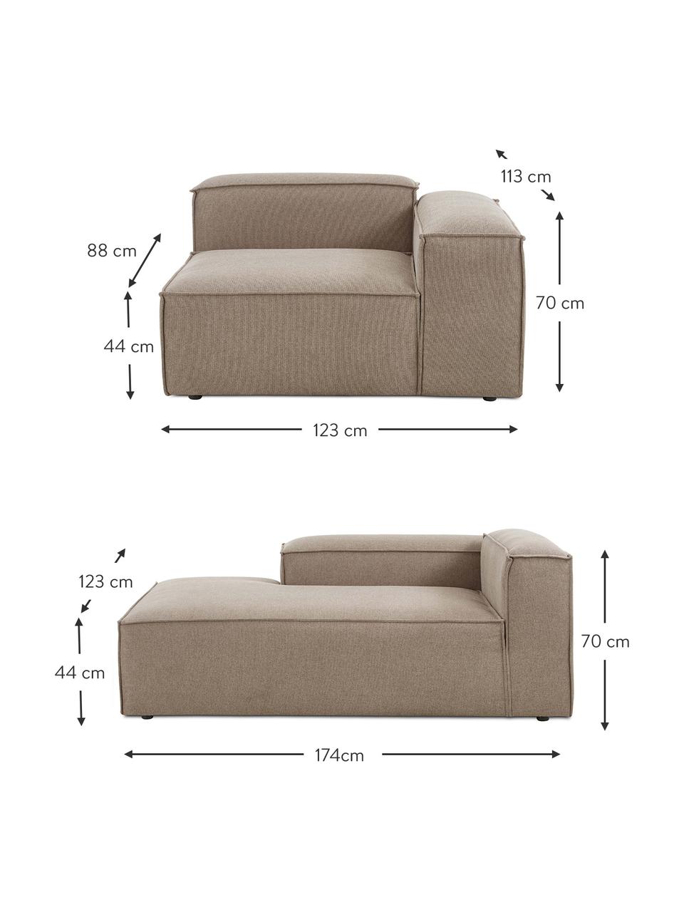 Modulares Ecksofa Dylan in Braun, Bezug: 100% Polyester Der strapa, Gestell: Massives Kiefernholz, Spe, Füße: Kunststoff Die Füße befin, Braun, B 335 cm x T 201 cm