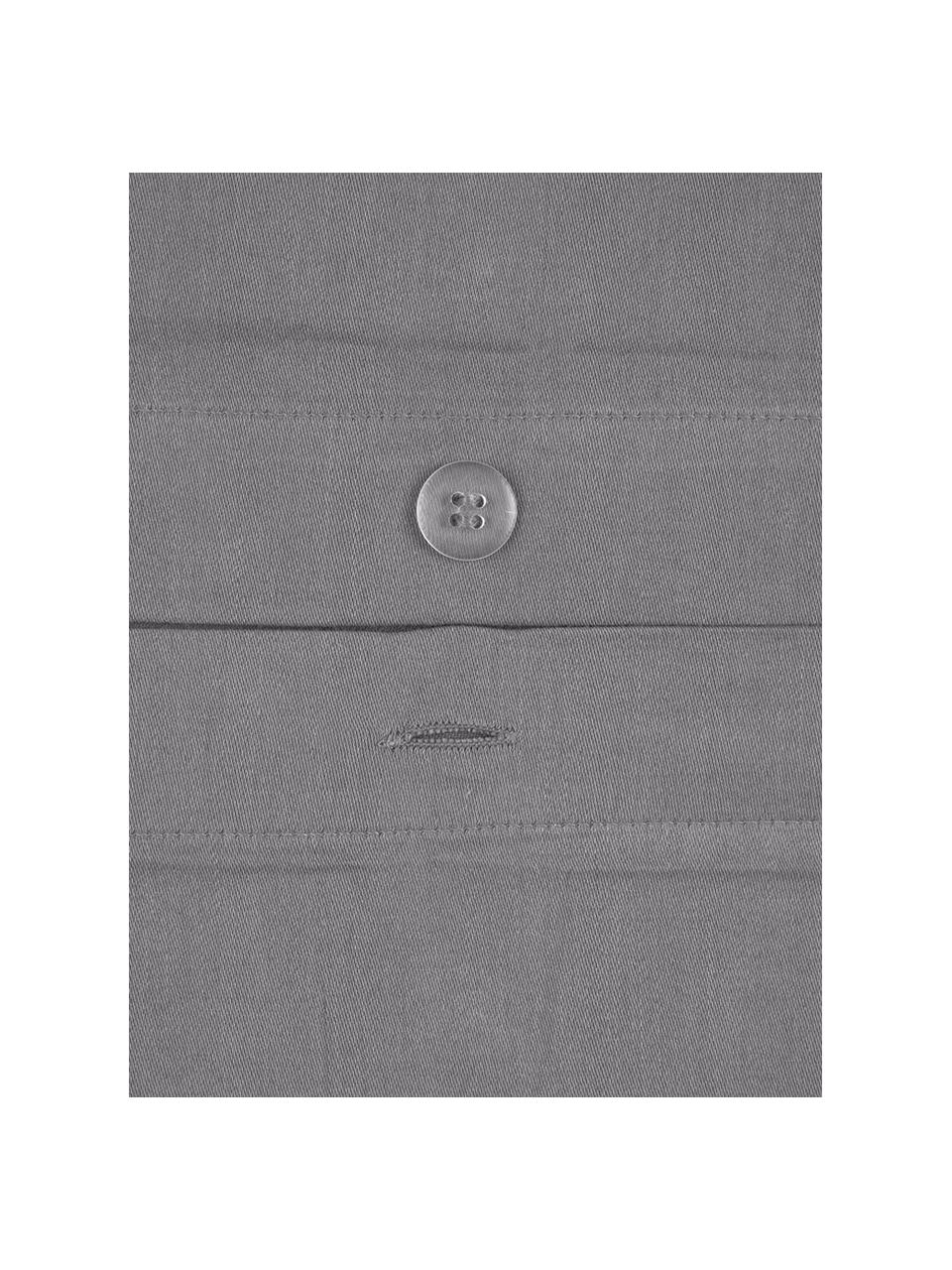 Parure copripiumino in raso di cotone Comfort, Grigio scuro, 255 x 200 cm + 2 federe 50 x 80 cm