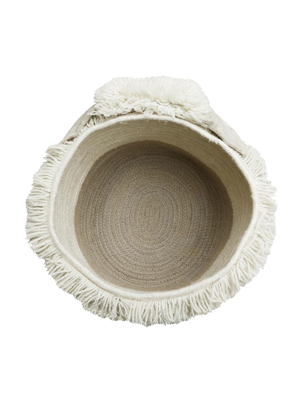 Aufbewahrungskorb Sheep, Korb: 100 % Wolle, Tasche: 100 % Baumwolle, Cremeweiß, B 30 x H 27 cm