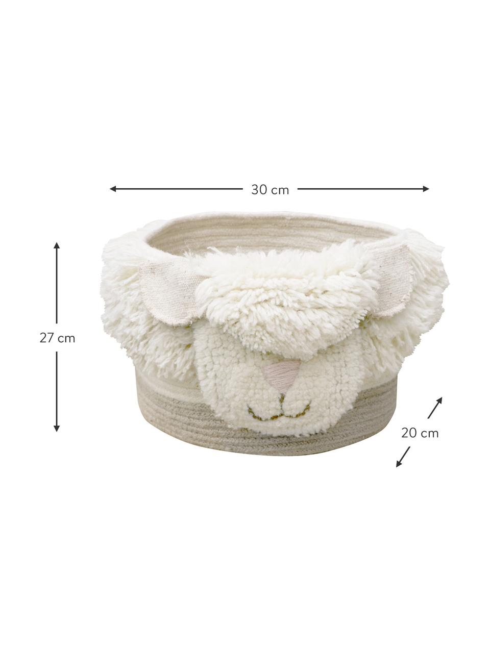 Aufbewahrungskorb Sheep, Korb: 100 % Wolle, Tasche: 100 % Baumwolle, Cremeweiß, B 30 x H 27 cm
