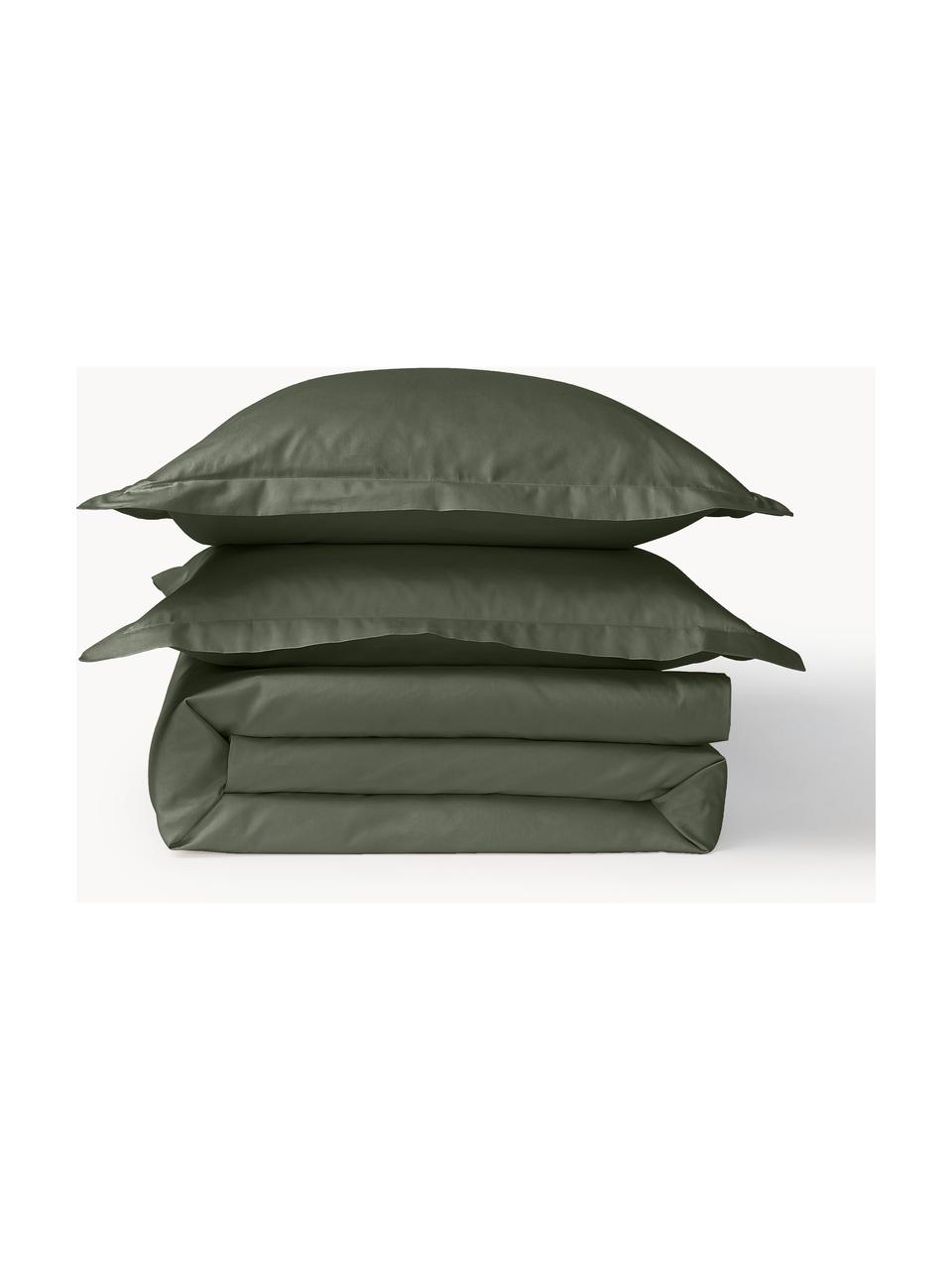 Funda nórdica de satén Premium, Verde oscuro, Cama 150/160 cm (240 x 220 cm)