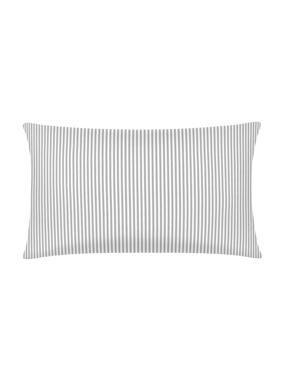 Funda de almohada de algodón Lorena, Gris claro, blanco crema, An 50 x L 70 cm