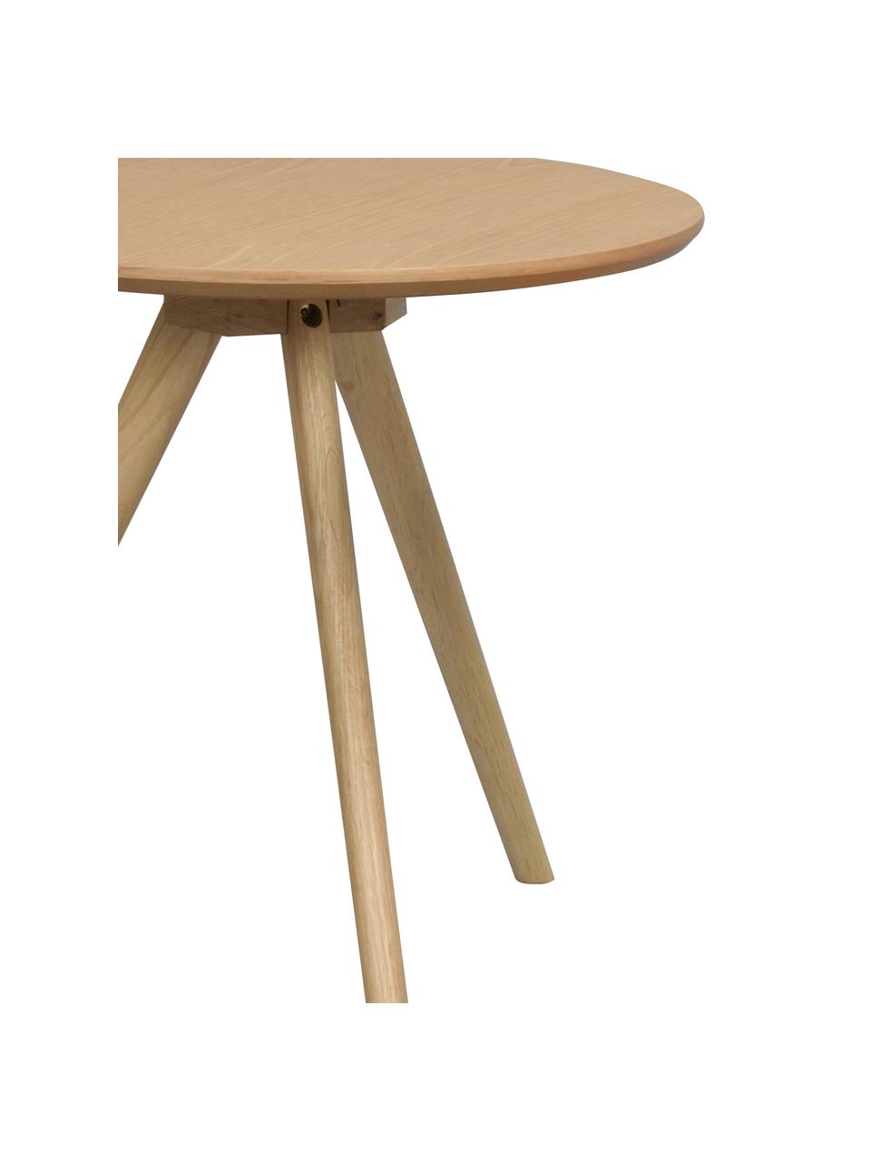 Set de mesas auxiliares Yumi, 2 uds., Tablero: fibras de densidad media , Patas: madera de roble maciza, Beige, Set de diferentes tamaños