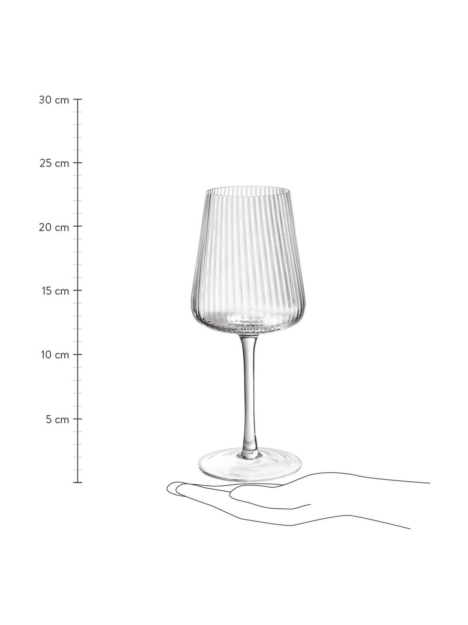 Verres à vin rouge faits main Cami, 4 pièces, Verre, soufflé bouche, Transparent, Ø 9 x haut. 24 cm