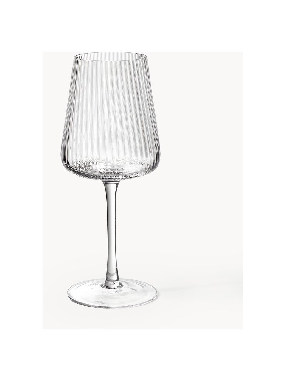 Verres à vin rouge faits main Cami, 4 pièces, Verre, soufflé bouche, Transparent, Ø 9 x haut. 24 cm, 510 ml