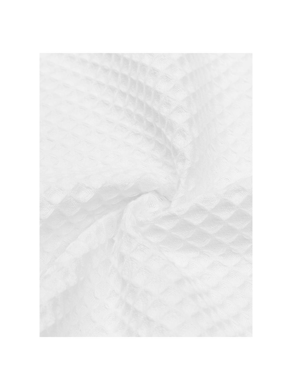 Lot de serviettes de bain en textile finement gaufré Karima, 3 élém., Blanc