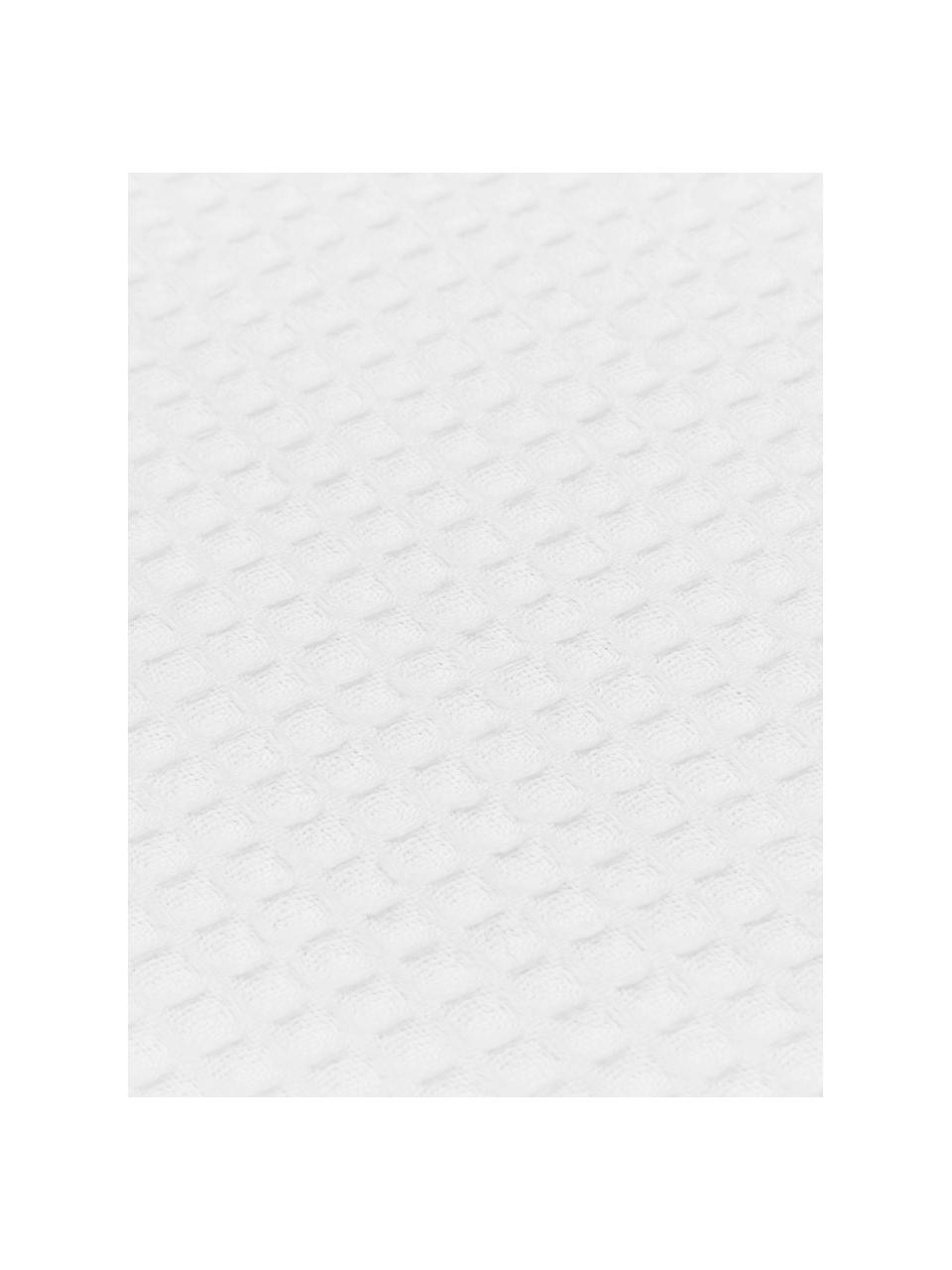 Lichte waffelpiqué handdoekenset Karima, 3-delig, Wit, Set met verschillende formaten