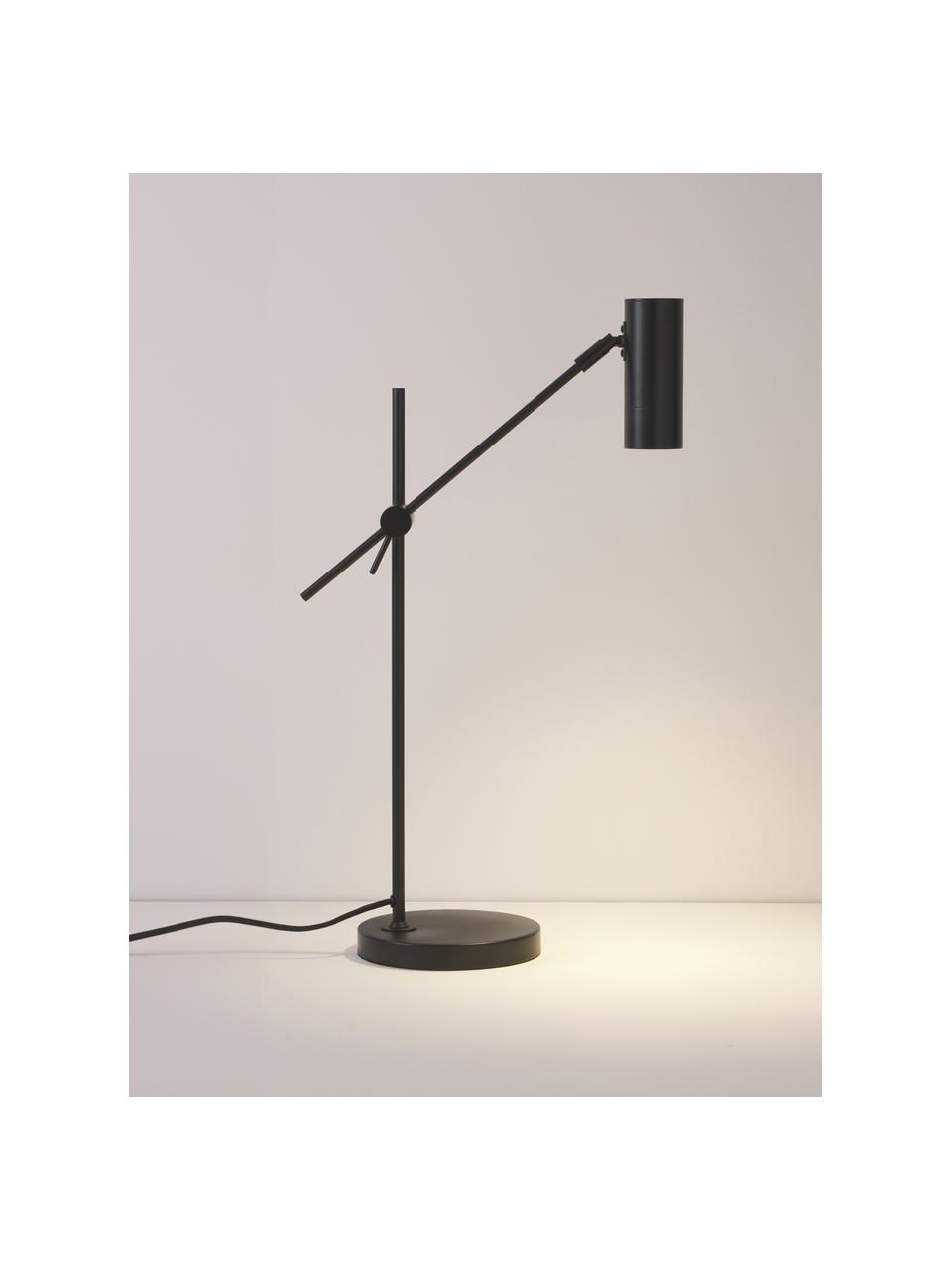 Bureaulamp Cassandra, Lampenkap: gepoedercoat metaal, Lampvoet: gepoedercoat metaal, Zwart, B 47 x H 55 cm