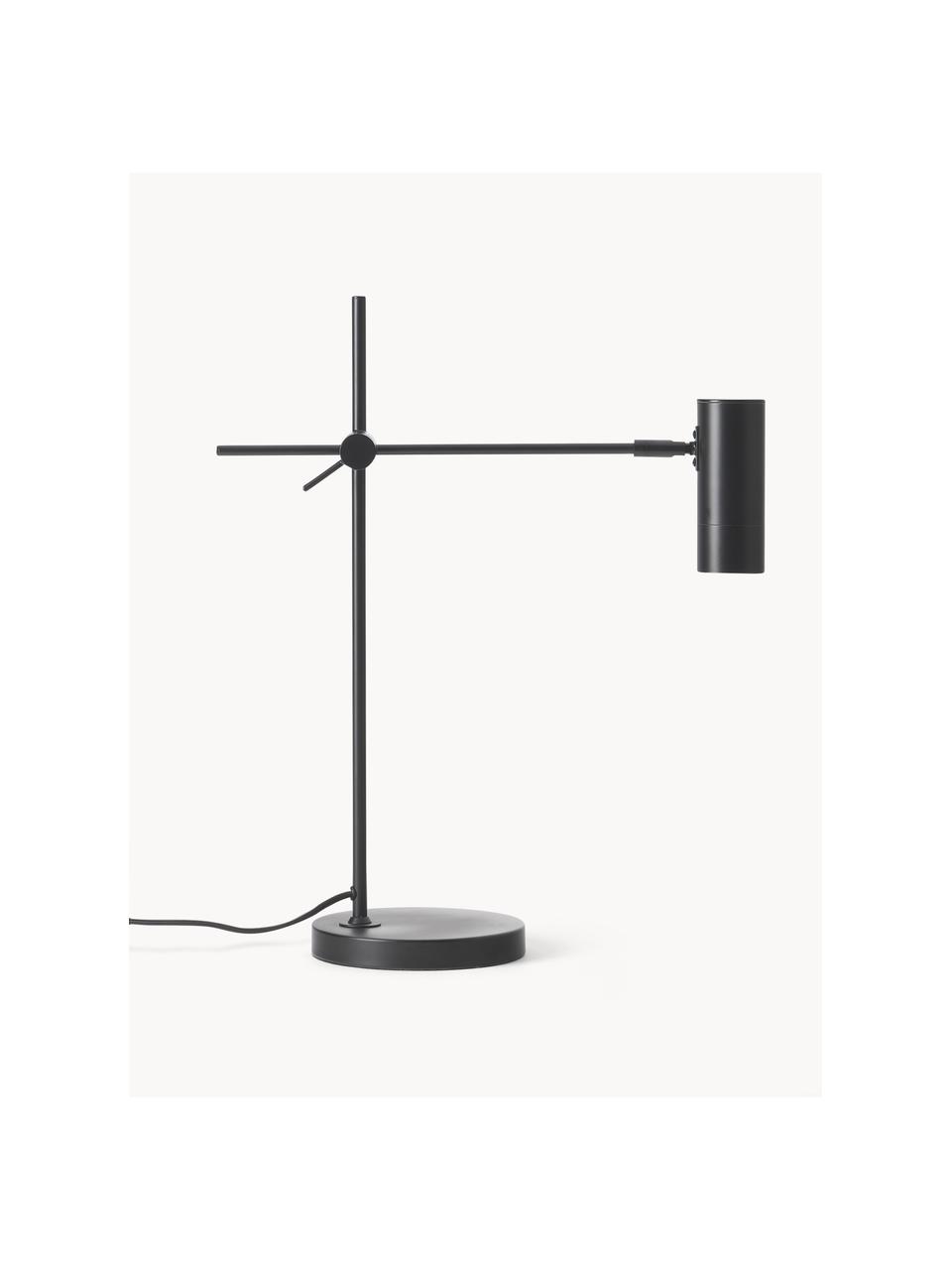Bureaulamp Cassandra, Lampenkap: gepoedercoat metaal, Lampvoet: gepoedercoat metaal, Mat zwart, B 47 x H 55 cm