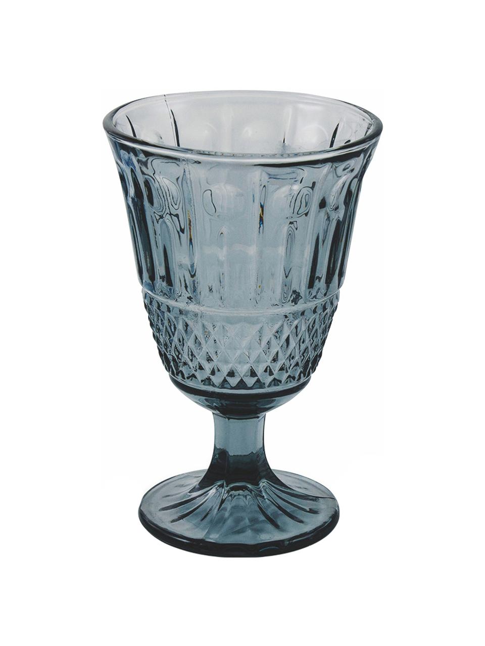 Weingläser Elegance in Blau, 6er-Set, Glas, Blau, Ø 9 x H 14 cm