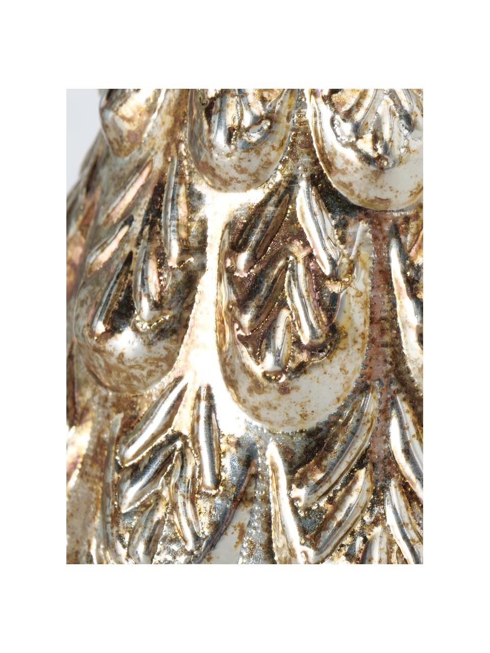 Pieza decorativa pino Chivasso, Vidrio, Dorado, Ø 11 x 20 cm