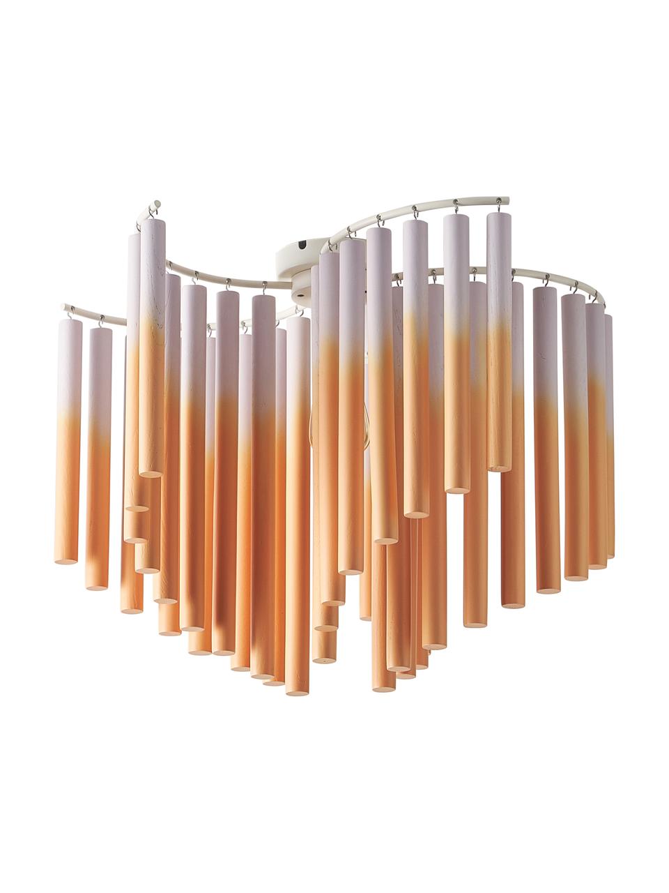 Dizajnová stropná lampa Coralie, Bledoružová, oranžová, Ø 12 x V 45 cm